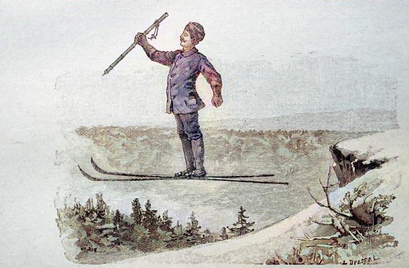 Jump with snowshoes