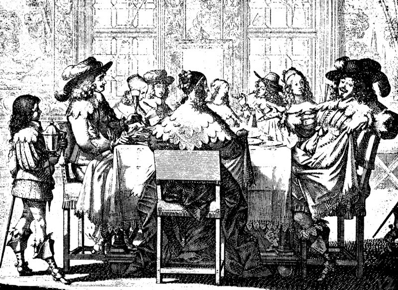 Noble men and women with the new fashion style of the year 1635