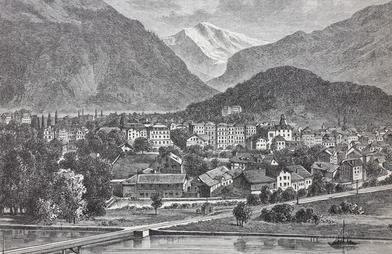 The town of Interlaken in Switzerland