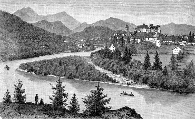 Town of Füssen in Allgäu
