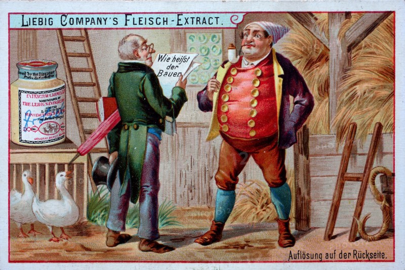 Official stands in front of a farmer in the barn