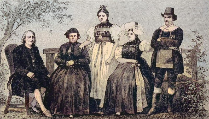 People from the Black Forest in their popular costumes