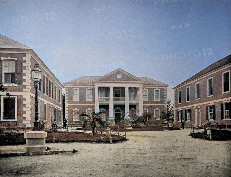 Government buildings in the capital city of Nassau on the island state of Bahama in the Caribbean