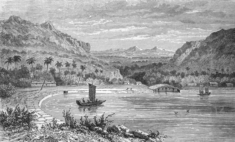 Bay on the island of Huahine