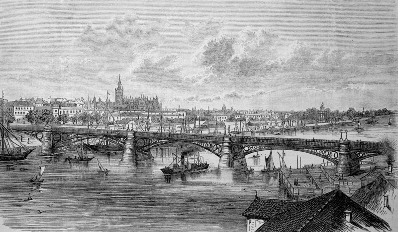 The city of Seville in Spain in 1885