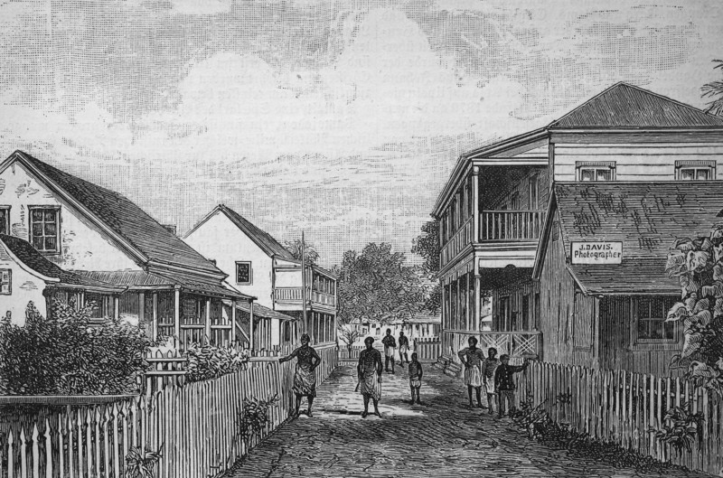 Street in Apia on the Samoa Islands