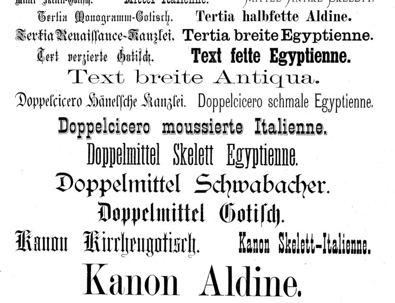 various fonts