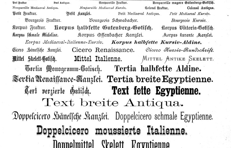 various fonts