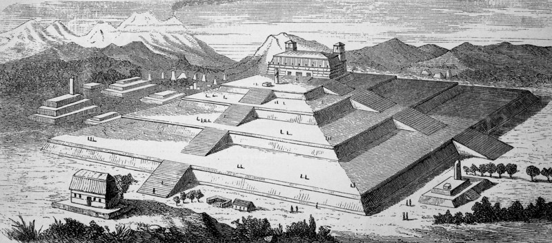 Reconstruction of the pyramid of Cholula