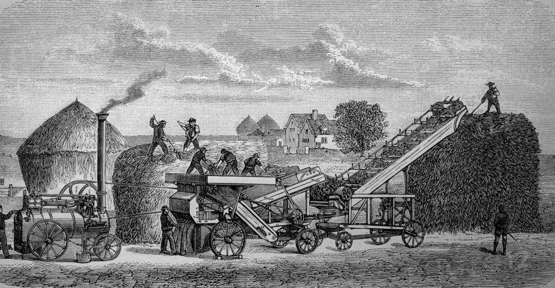 Steam threshing machine
