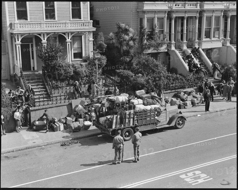 Moving day for Japanese Americans going to internment camps