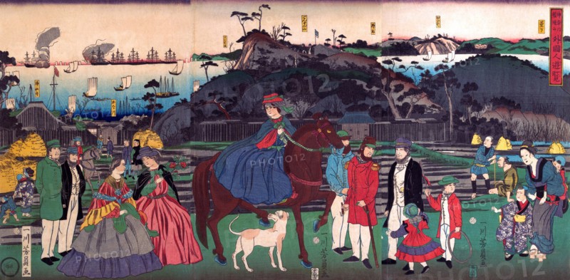 Foreigners Visiting the Famous Site of Mt. Gongen in Kanagawa