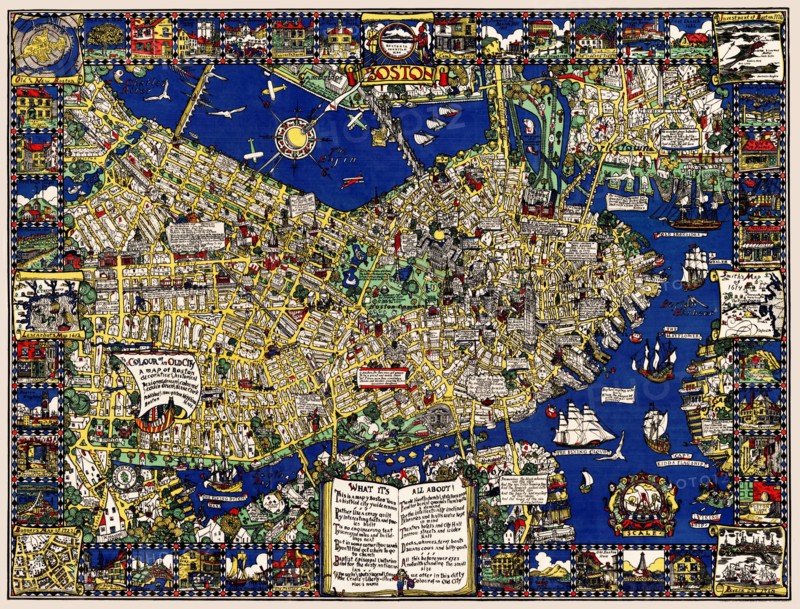 A map of Boston decorative AND historical