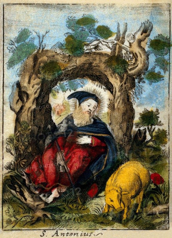 Saint Antony Abbot with a pig