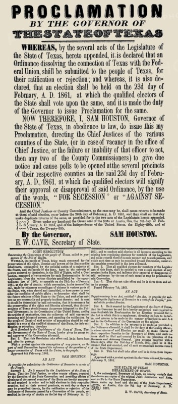 Proclamation by the Governor of the State of Texas