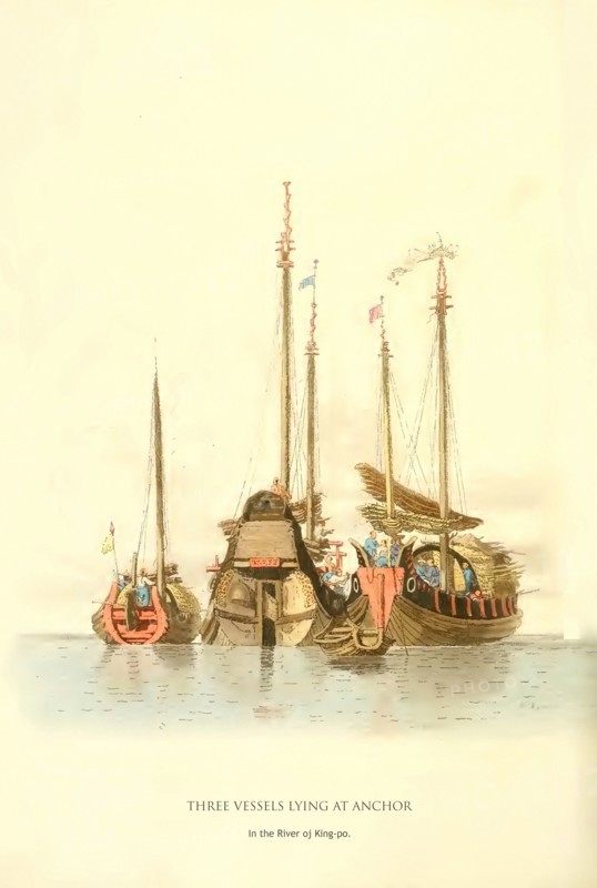 Three Vessels Lying at Anchor