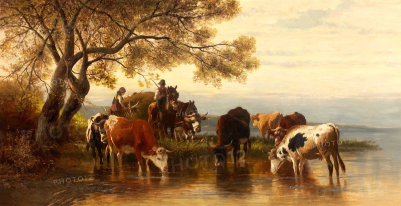 Landscape with Peasants and Cattle, 1880