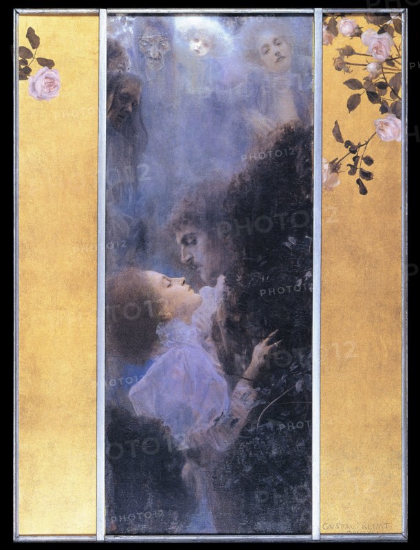 Love, a man and Woman in romantic embrace