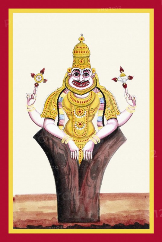 Narahsi?ha emerging from a pillar