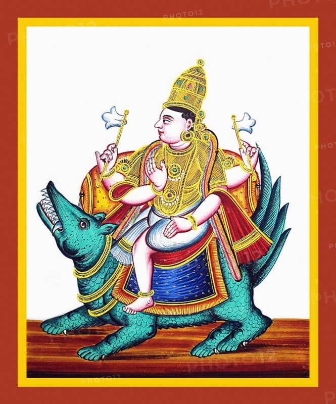 Four-armed Vayu rides on a gazelle
