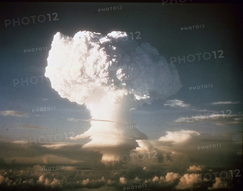 OPERATION TEAPOT nuclear explosion at the Pacific Proving Grounds. Marshall Islands, 1958.