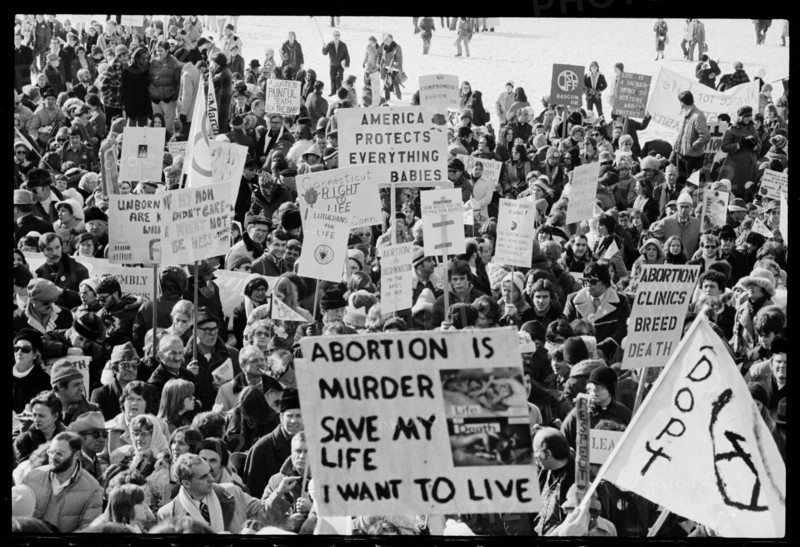 Right to Life demonstration at the US Capitol, Washington, DC, 1/23/1978.