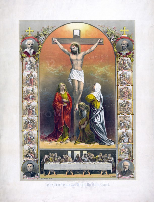 The crucifixion and the way of the holy cross ca. 1887
