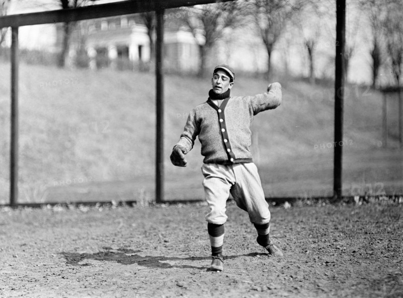 Professional baseball player throwing a ball ca. 1913-1917