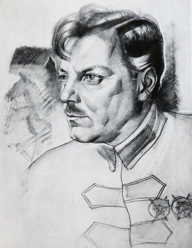 Portrait of Kliment Vorochilov by Yury Annenkov, Moscow, 1923
