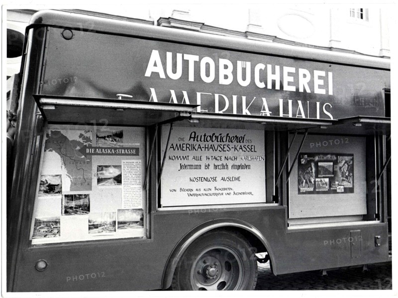 The exhibition space of the bookmobile