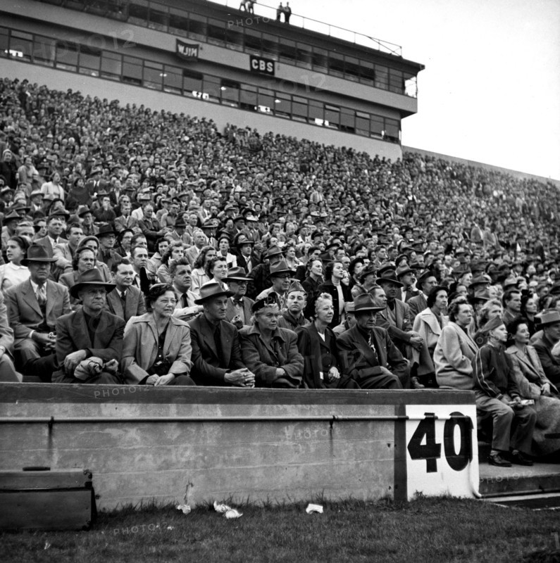 October 1950 - View of Crowd at Michigan State College vs Maryland at East Lansing Football Game
