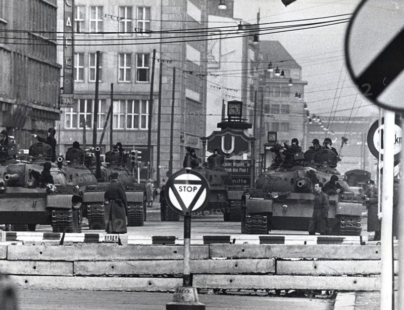 Soviet Tanks at Friedrichstrasse, Approximately 150 Meters Behind The Border in East Berlin