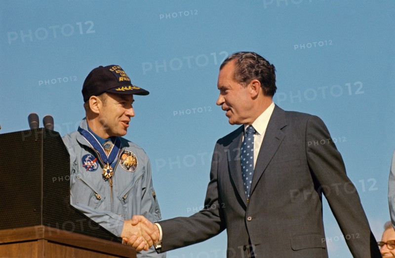 President Richard M. Nixon and astronaut James A. Lovell Jr.
