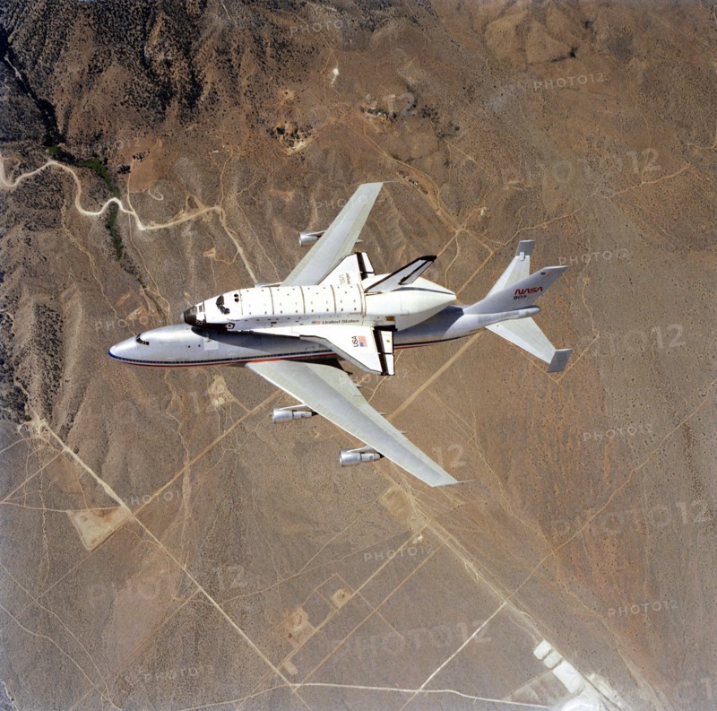 This spectacular view of the NASA 905 transport aircraft