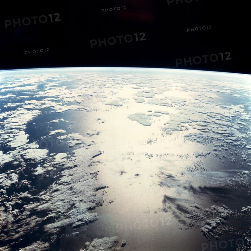 (27 June-4July 1982) --- Sunglint reflects off the water of the North Atlantic Ocean