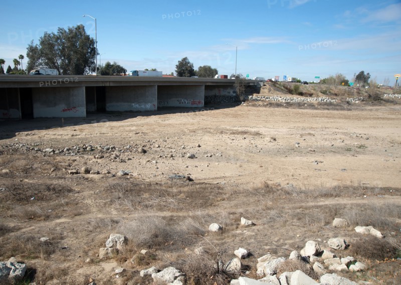 The drought has caused this riverbed to dry up along Highway 99 near Bakersfield, CA on Feb. 26, 2014.