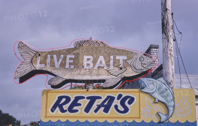 1980s United States -  Reta's Live Bait sign