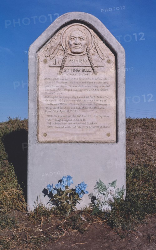 1980s America -   Sitting Bull Monument, Route 1806, Mobridge, South Dakota 1987