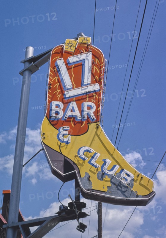 1980s America -  17 Bar and Club sign, Billings, Montana 1980