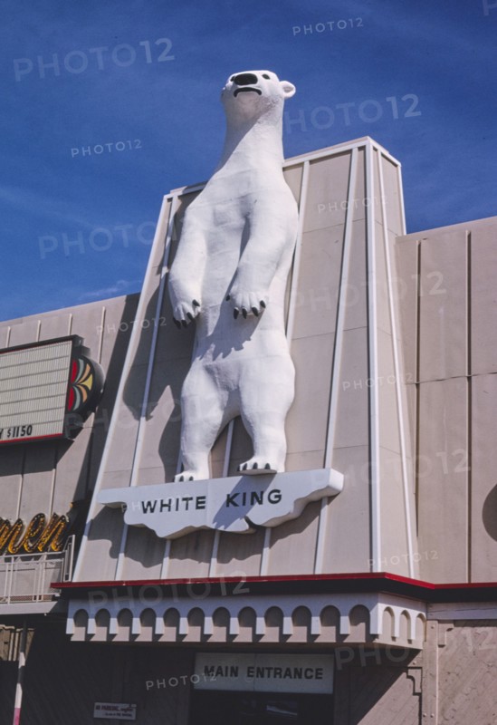1990s America -  White King Casino sign, Elko, Nevada 1991
