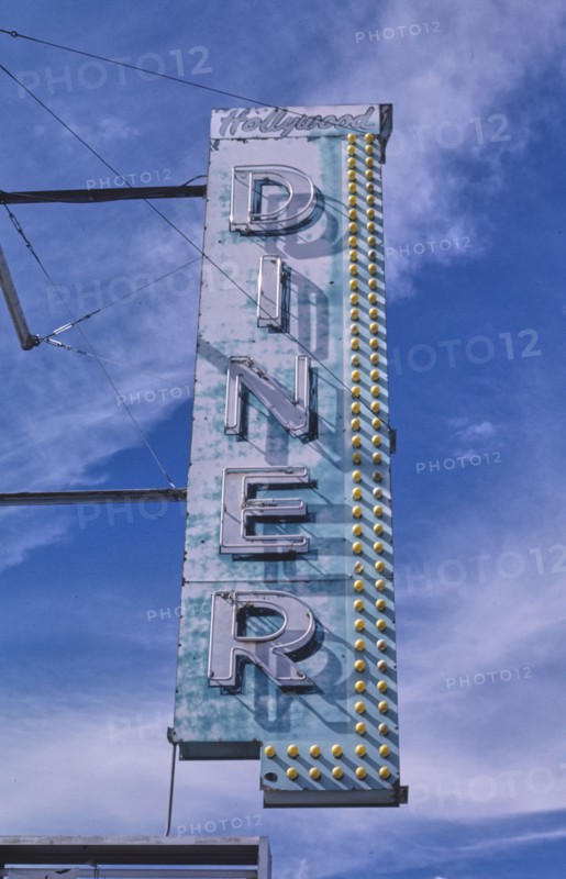 1980s America -  Hollywood Diner sign, Grants, New Mexico 1987