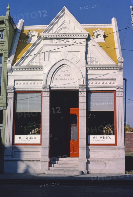 1980s United States -  New Harmony Banking Co, Main Street, New Harmony, Indiana 1988