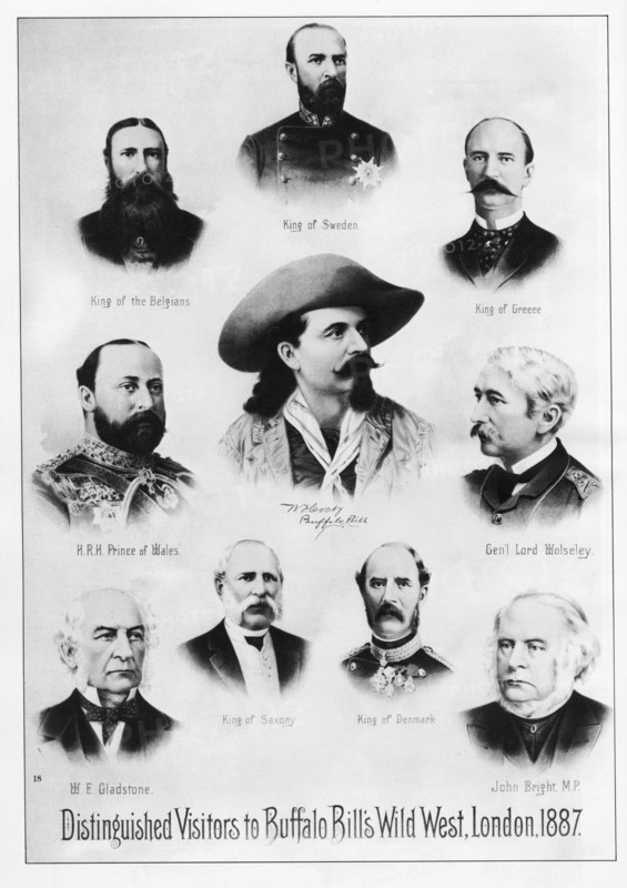 Buffalo Bill Poster, Distinguished visitors Gentlemen to Buffalo Bill's Wild West, London 1887