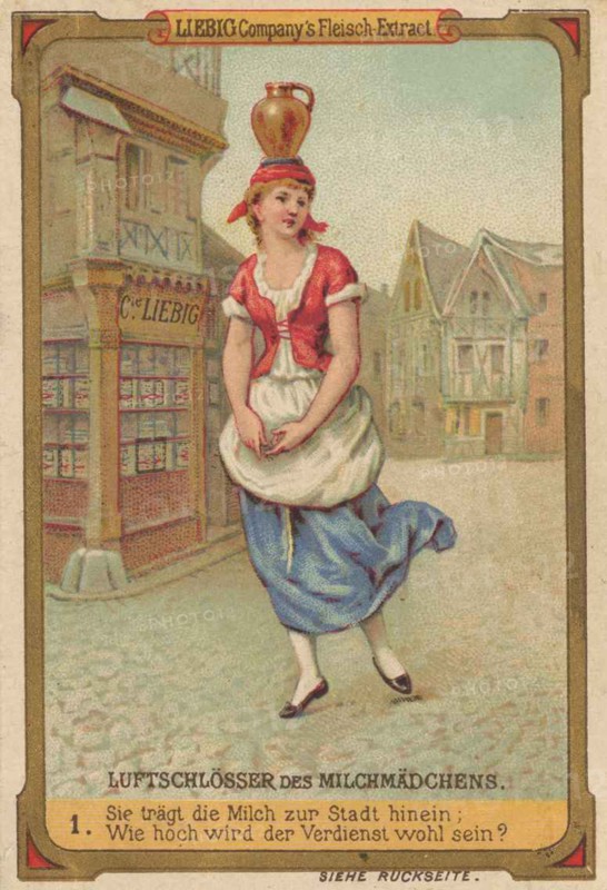 Series Of Pictures Of The Milkmaid'S Castles In The Air: She Carries The Milk Into The City