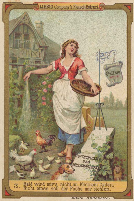 Series Of Pictures Of The Milkmaid'S Castles In The Air: I Won'T Be Short Of Chickens Soon