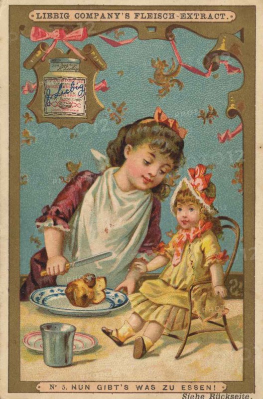 Image Series Girl Playing With A Doll: Now There Is Something To Eat