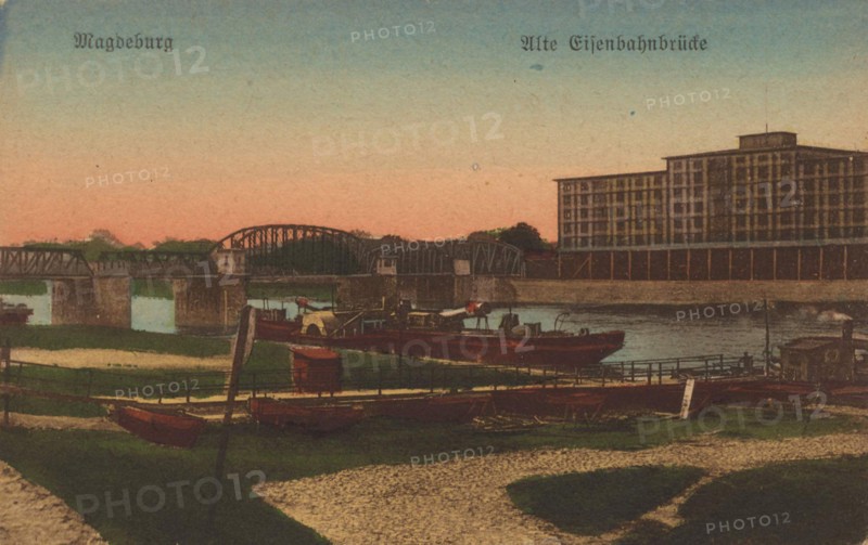 Old Railway Bridge In Magdeburg
