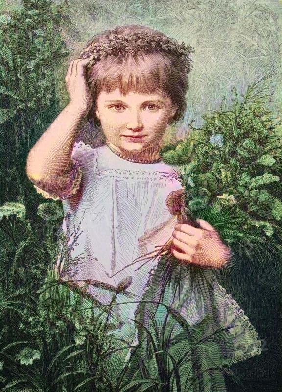 A Child With A Bunch Of Flowers