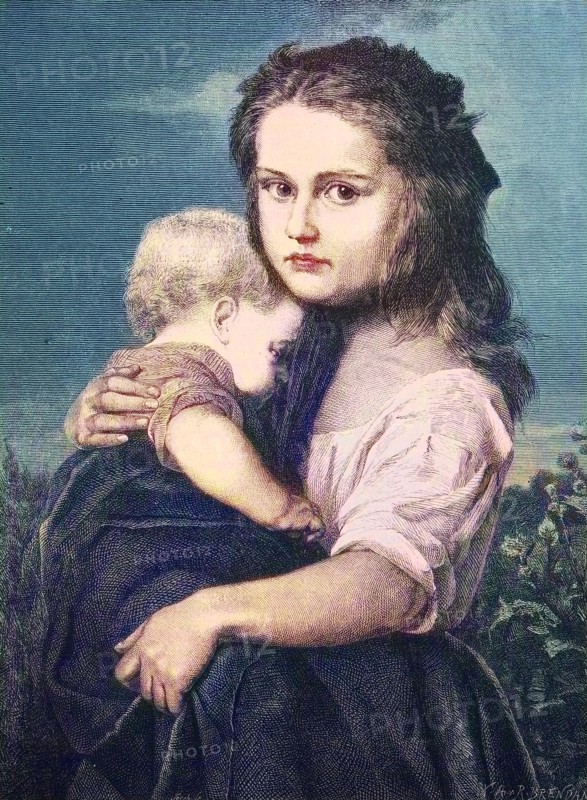 A Child Holding His Sister Baby