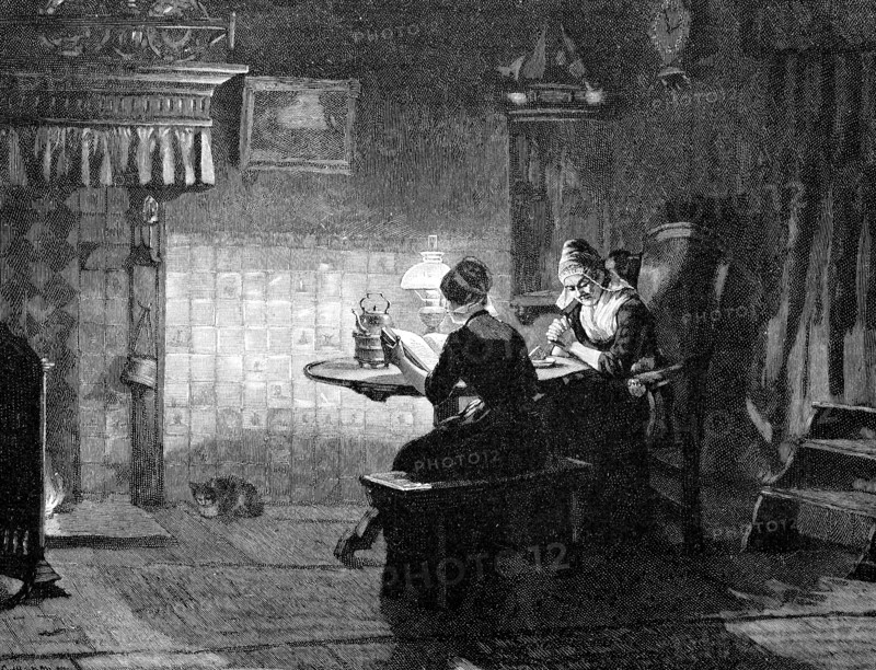 Evening Prayer In The Farmhouse Parlor